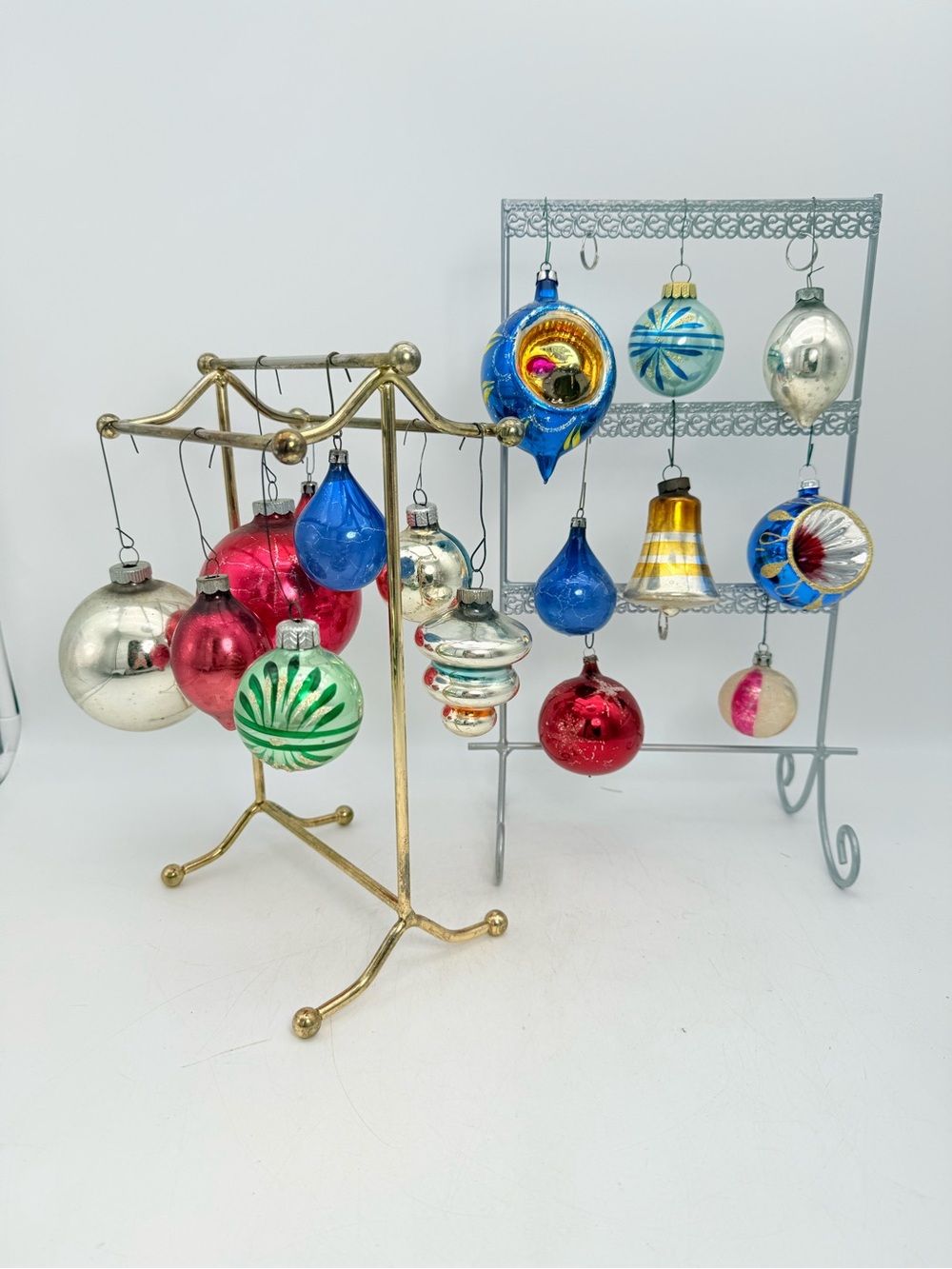 Vintage Glass Christmas Ornaments | Mismatched Colors, Set of 16 - holiday decor